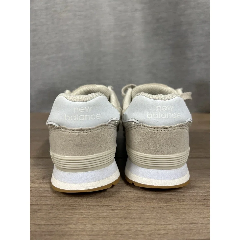 New Balance Kids Size 1 Model 515 Casual Shoes Cream/ Gray With Blue